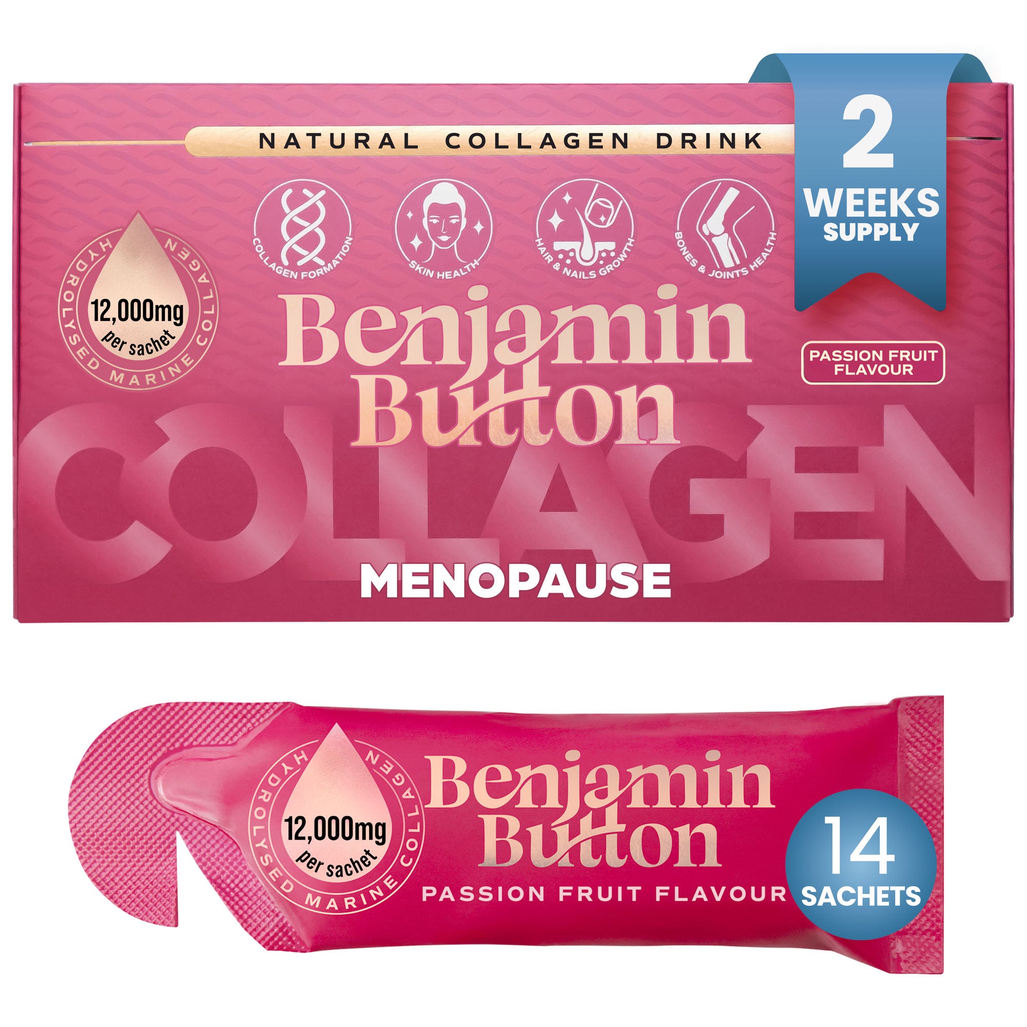 14 sachets liquides de collagène marin au cassis 10 000 mg