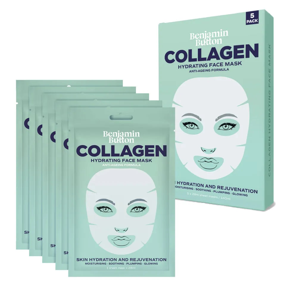 Lot de 5 masques hydratants au collagène pour le visage